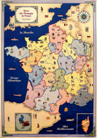 Carte des Fromages de France Poster