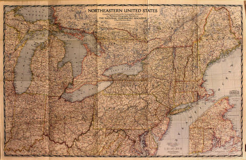 National Geographic Northeastern United States Map Poster