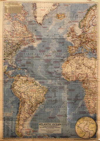 National Geographic Atlantic Ocean Map Poster