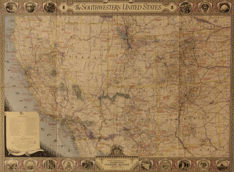 Map of The Southwestern United States Poster