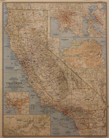 National Geographic Map Of California Poster