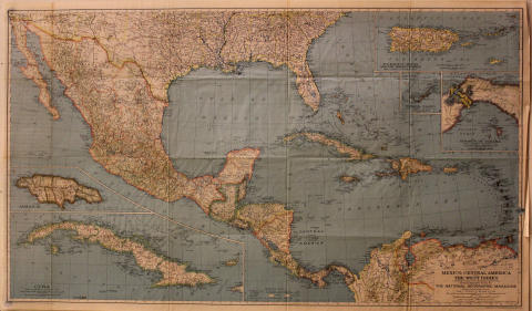 National Geographic: Map of Mexico, Central America and The West Indies Poster