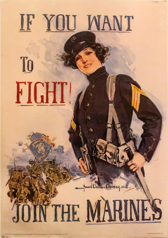 If You Want to Fight! Join the Marines Poster