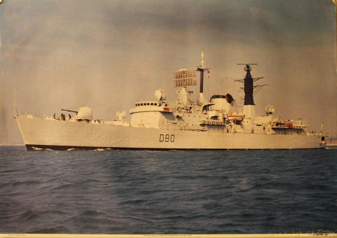 D80 HMS Sheffield Poster