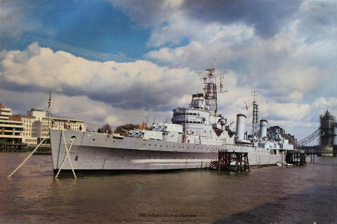 HMS Belfast in the Pool of London Poster