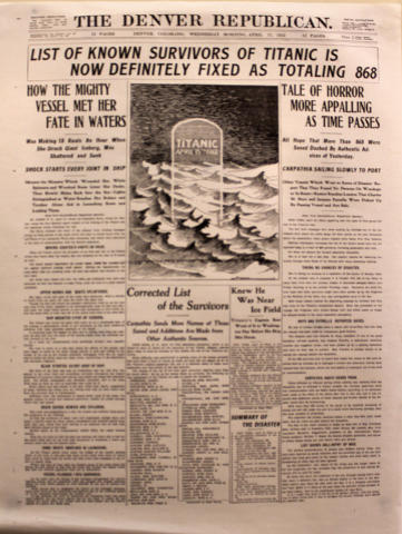 The Denver Republican April 17, 1912 Poster