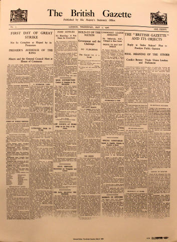 The British Gazette May 5, 1926 Poster