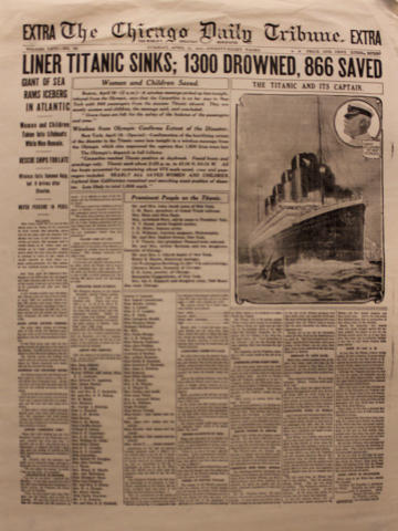 The Chicago Daily Tribune April 16, 1912 Poster