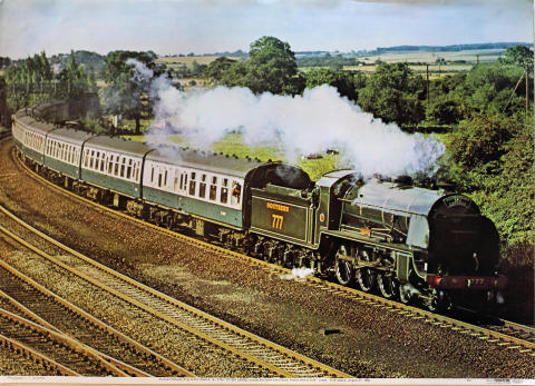 Southern Railway King Arthur Class 4-6-0 No. 777 Sir Lamiel Poster