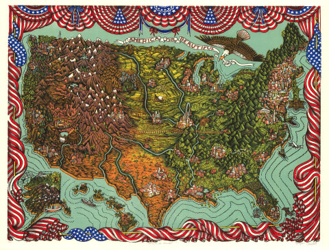 America the Beautiful Silkscreen