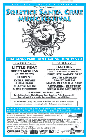 Solstice Santa Cruz Music Festival Poster