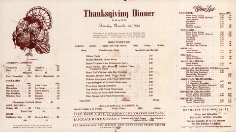 Luccas Restaurant Menu Poster
