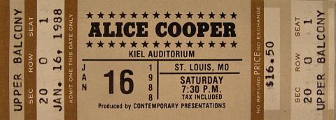 Alice Cooper Vintage Ticket