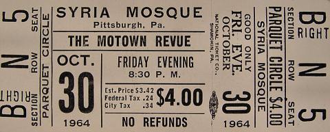 The Motown Revue Vintage Ticket