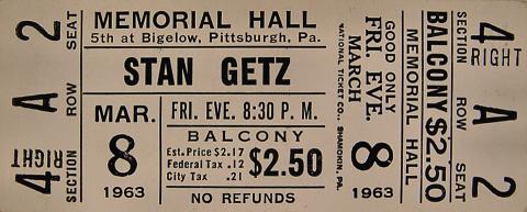 Stan Getz Vintage Ticket