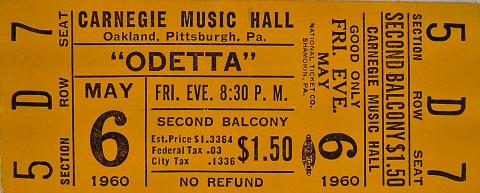 Odetta Vintage Ticket
