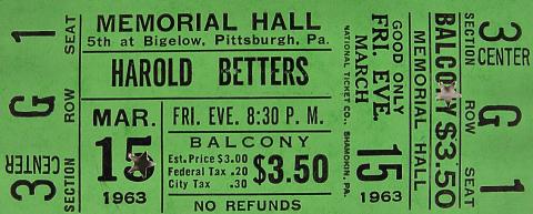 Harold Betters Vintage Ticket