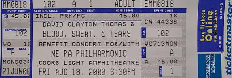 David Clayton-Thomas Vintage Ticket
