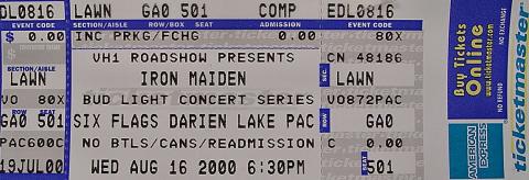 Iron Maiden Vintage Ticket