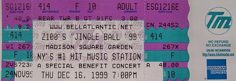 Z100's Jingle Ball 99 Vintage Ticket