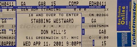 Stabbing Westward Vintage Ticket