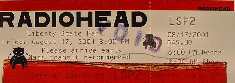 Radiohead Vintage Ticket