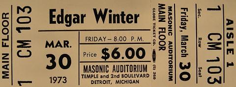Edgar Winter Vintage Ticket