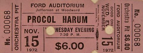 Procol Harum Vintage Ticket