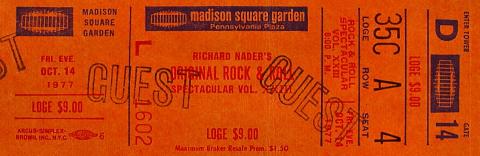 Richard Nader's Oringinal Rock And Roll Spectacular Vintage Ticket