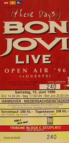 Bon Jovi Vintage Ticket