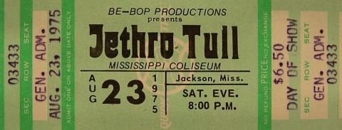 Jethro Tull Vintage Ticket