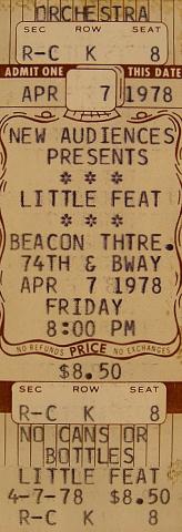 Little Feat Vintage Ticket