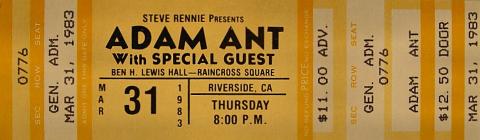 Adam Ant Vintage Ticket