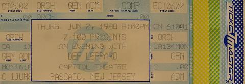 Def Leppard Vintage Ticket