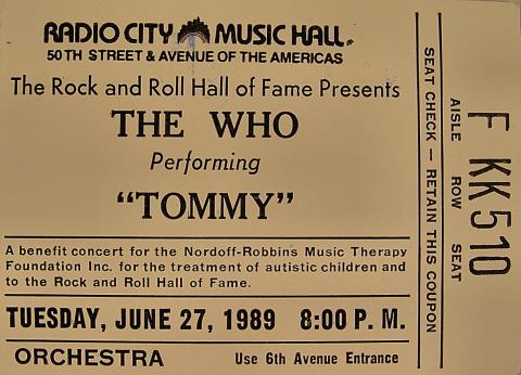 The Who Vintage Ticket