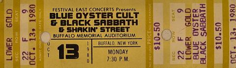 Blue Oyster Cult Vintage Ticket
