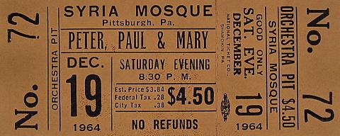 Peter, Paul & Mary Vintage Ticket