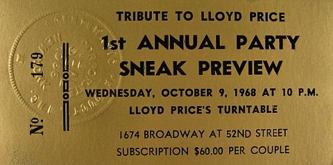 Tribute To Lloyd Price Vintage Ticket