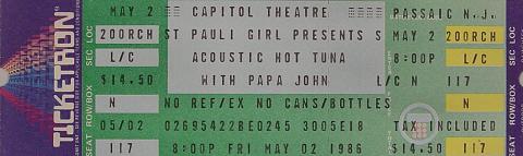 Hot Tuna Vintage Ticket