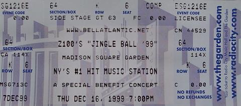 Z100's Jingle Ball 99 Vintage Ticket