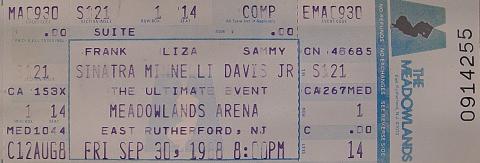 Frank Sinatra Vintage Ticket