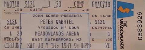 Peter Gabriel Vintage Ticket