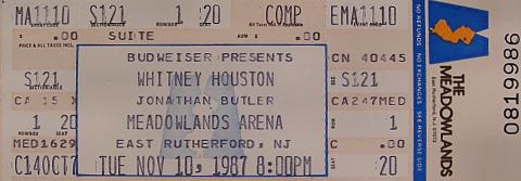 Whitney Houston Vintage Ticket