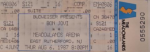 Bon Jovi Vintage Ticket