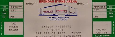 Loverboy Vintage Ticket