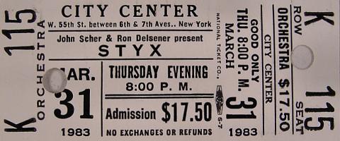 Styx Vintage Ticket