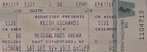 Keith Richards Vintage Ticket