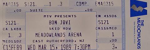Bon Jovi Vintage Ticket