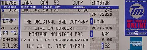 The Original Bad Company Vintage Ticket