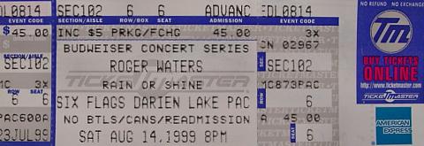 Roger Waiters Vintage Ticket